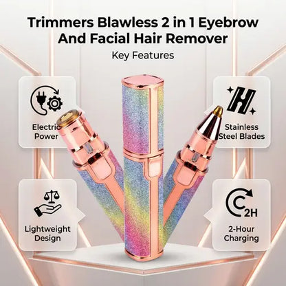Blawless 2-in-1 USB Rechargeable Eyebrow Trimmer & Facial Shaver (HX-203B)
