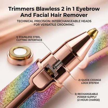 Blawless 2-in-1 USB Rechargeable Eyebrow Trimmer & Facial Shaver (HX-203B)