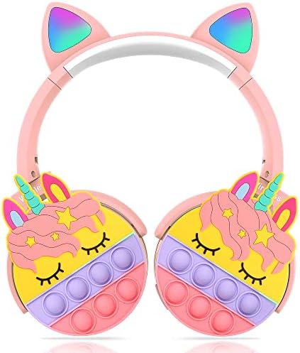 CT-950 Unicorn Pop-It LED Wireless Bluetooth Headphones