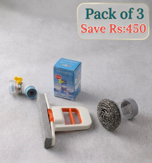 3-Piece Essential Kitchen & Home Utility Cleaning Set