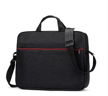 15-Inch Stealth Black Laptop Bag with Red Accent Stripe