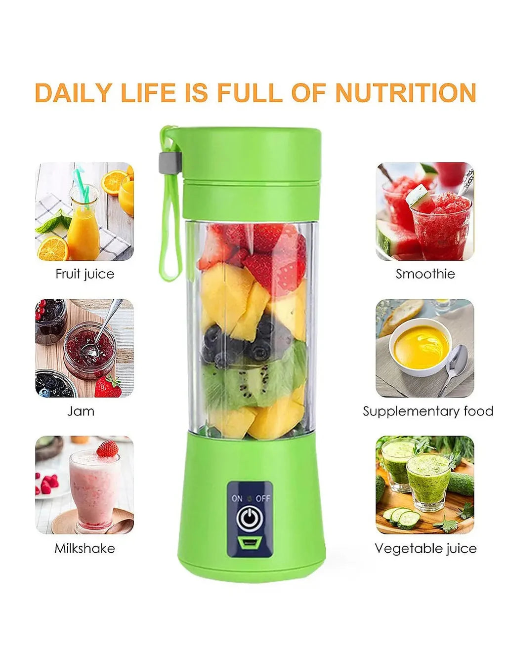 Portable Rechargeable USB Juicer Blender Bottle