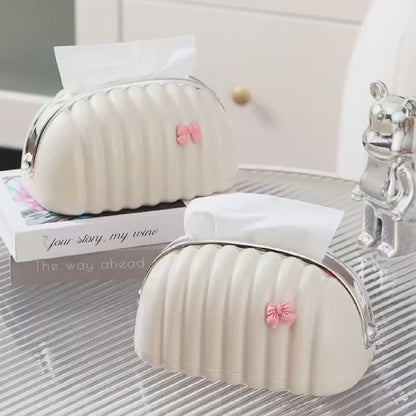 Luxury Shell-Shape Wave Pattern Tissue Box & Napkin Dispenser