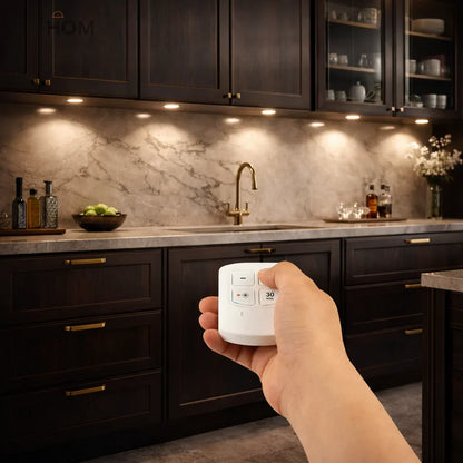 Pack of 3 Remote-Controlled LED Puck Lights | Wireless Self-Adhesive Tap Lights