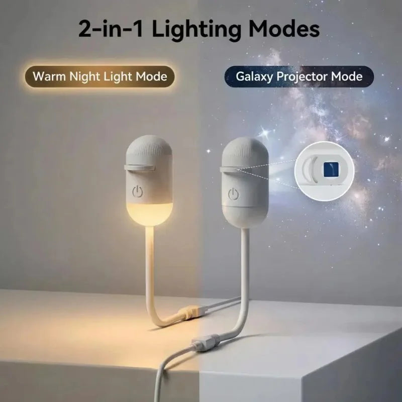 2-in-1 USB Galaxy Star Projector Night Light | 6 Lense HD Projector | Night Lamp |Decoration Item