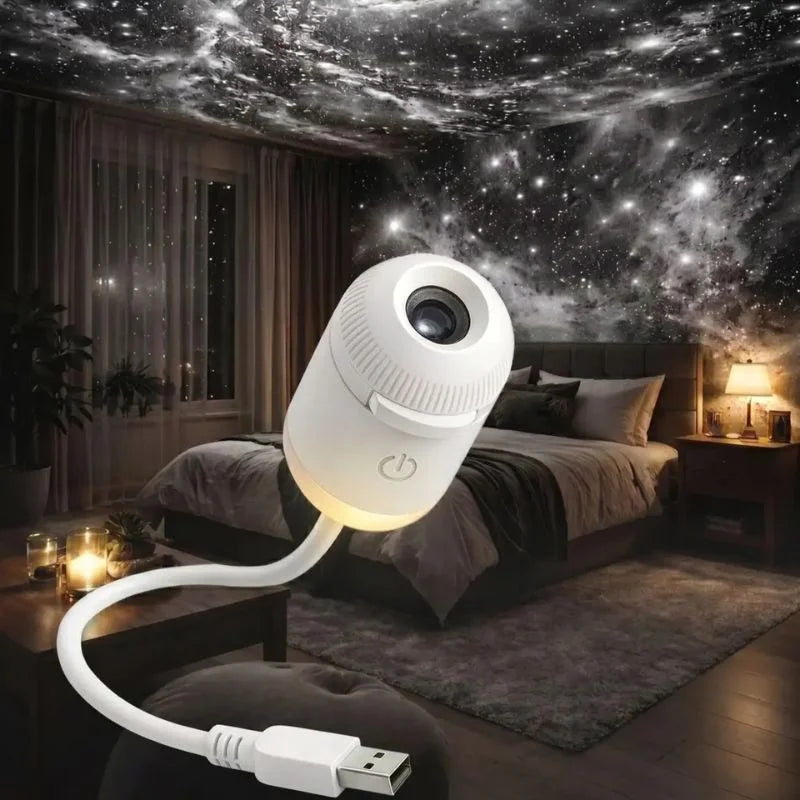 2-in-1 USB Galaxy Star Projector Night Light | 6 Lense HD Projector | Night Lamp |Decoration Item