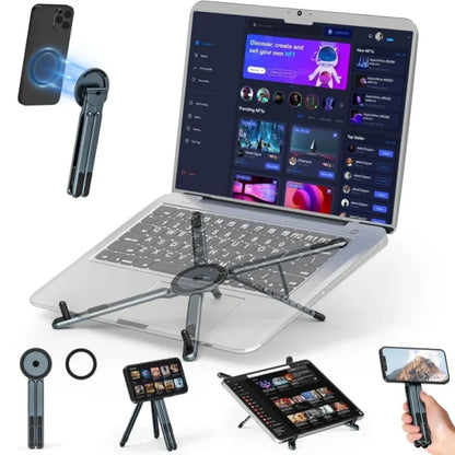 3-in-1 Magnetic Foldable Stand (Model K001) | Laptop & Phone Stand